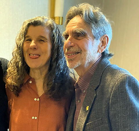 on left, honoree Elise Gold, on right Steve Sansola.